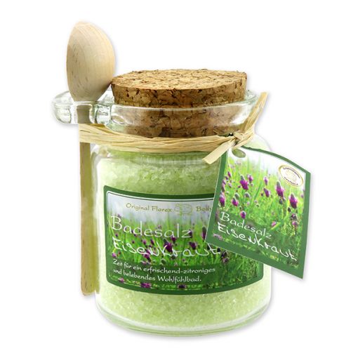 Bath salt 300g in a glass jar with wooden spoon