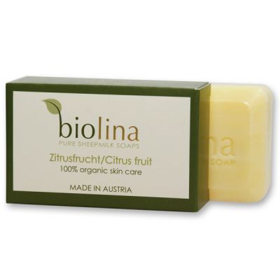 Biolina sheep milk soap 100g in box, Citrus fruit 