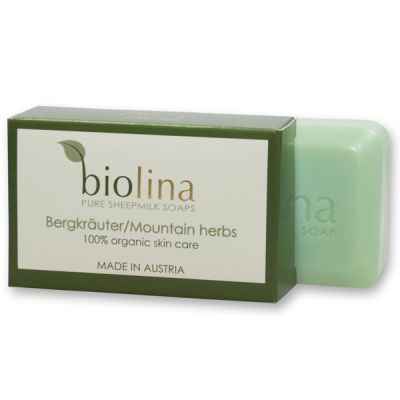Biolina sheep milk soap 100g in box, Mountain herbs 