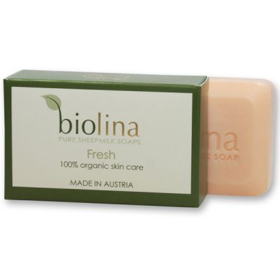 Biolina Schafmilchseife 100g im Karton, Fresh 