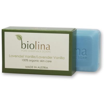 Biolina sheep milk soap 100g in box, Lavender vanilla 
