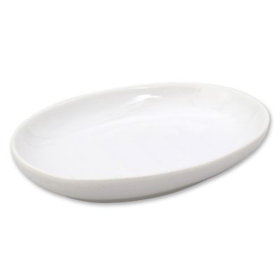 Soap dish porcelain oval with rills 