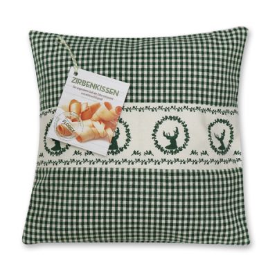 Swiss pine pillow 30x30cm with a deer motive filled with swiss pine shavings 