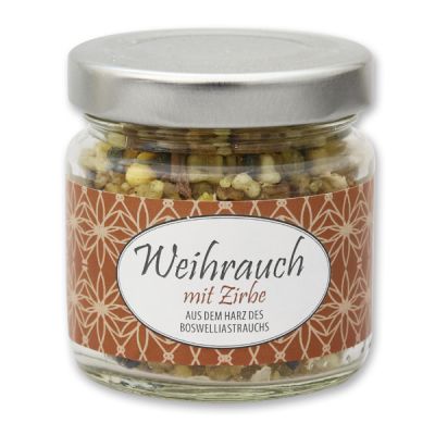 Weihrauchmischung 60g im Glas, Weihrauch mit Zirbe 