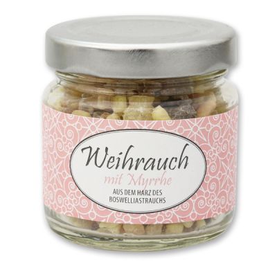 Incense mix 60g in glass jar, Incense with myrrh 