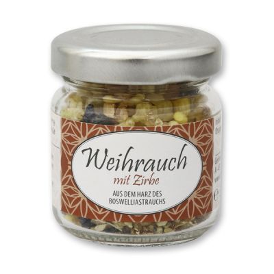 Weihrauchmischung 25g im Glas, Weihrauch mit Zirbe 