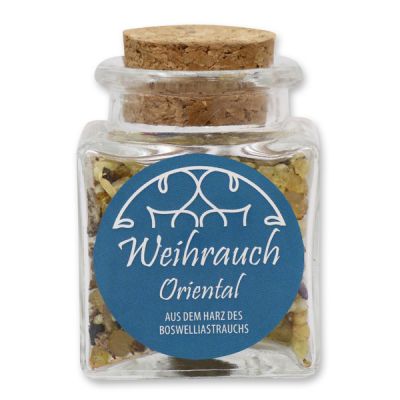 Incense mix 28g in a square glass jar with a plug cork, "Oriental" 