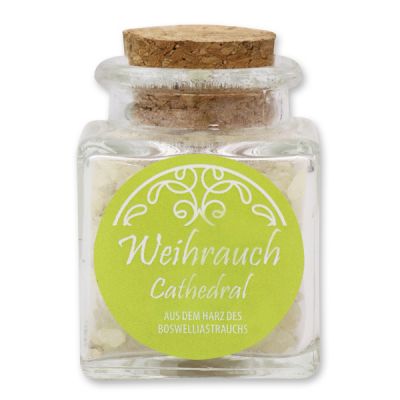 Incense mix 28g in a square glass jar with a plug cork, "Cathedral" 