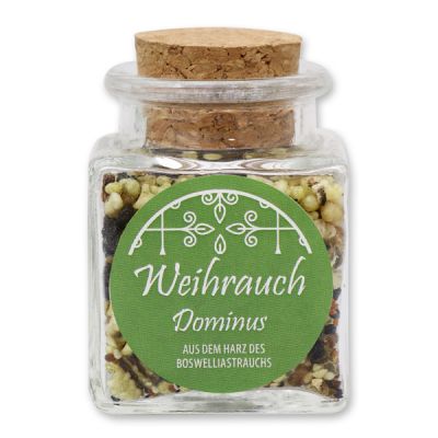 Incense mix 28g in a square glass jar with a plug cork, "Dominus" 