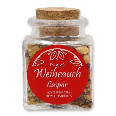 Incense 28g in a square glass jar with a plug cork, "Caspar" 