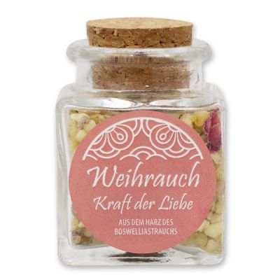 Weihrauchmischung 28g im Glas mit Kork, Kraft der Liebe 