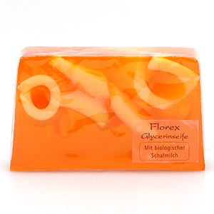 Handgemachte Glyzerinseife 90g in Folie, Orange 