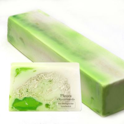 Handmade glycerin soap with loofah 90g in cello, Meadow flower 