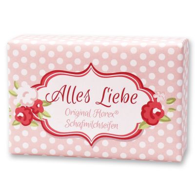 Sheep milk soap 150g "Alles Liebe", Peony 
