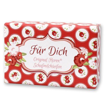 Schafmilchseife eckig 150g "Für Dich", Rose 