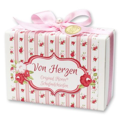 Sheep milk soap 150g in a box "Von Herzen", Peony 