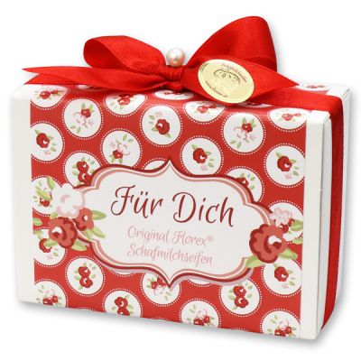 Sheep milk soap 150g in a box "Für Dich", Rose 