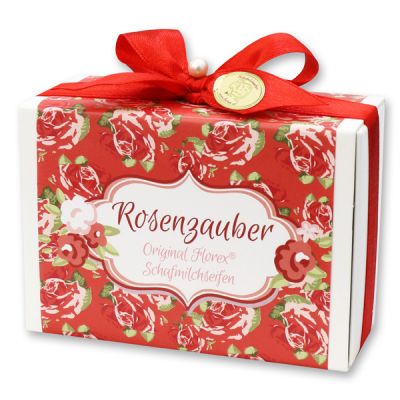 Sheep milk soap 150g in a box "Rosenzauber", Rose 