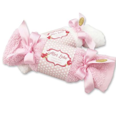 Sheep milk soap 100g in a washcloth "Alles Liebe", Peony 