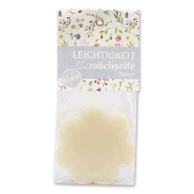 Sheep milk soap flower 115g in a cellophane bag "Leichtigkeit", Classic 