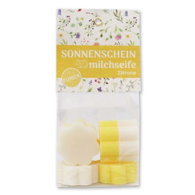 Schafmilchseife Blume mini 6x20g in Cello "Sonnenschein", Classic/Zitrone 