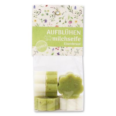 Sheep milk soap flower 6x20g in a cellophane bag "Aufblühen", Classic/Verbena 