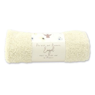 Guest towel 30x50cm "Du bist der Beweis,...", cream 