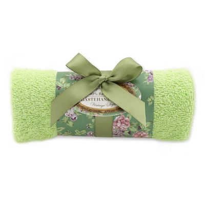 Towel rolled 30x50cm "Vintage motif 18", green 