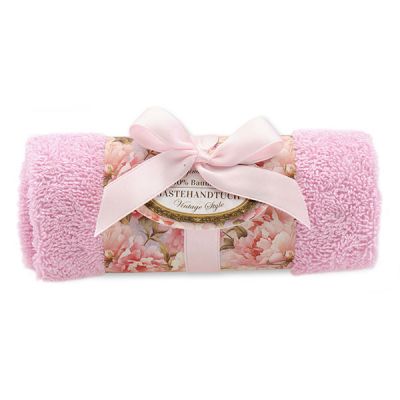 Towel rolled 30x50cm "Vintage motif 196", light pink 