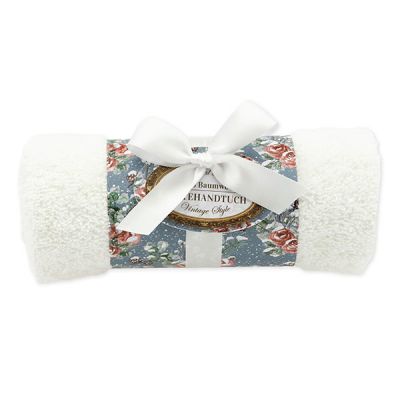 Towel rolled 30x50cm "Vintage motif 211", white 