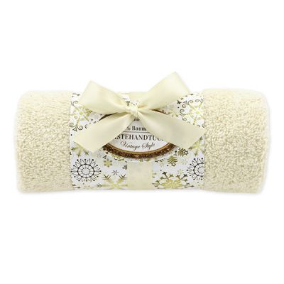 Towel rolled 30x50cm "Vintage motif 93", cream 
