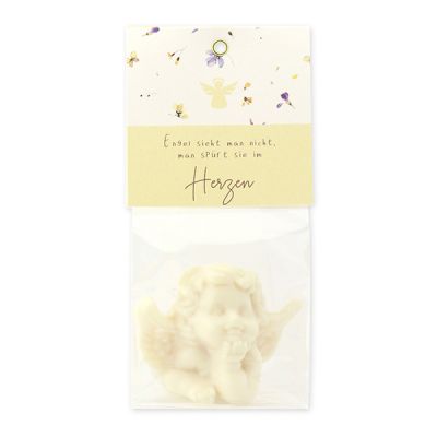 Sheep milk soap angel 50g "Engel sieht man nicht,...", Christmas rose white 