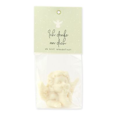 Sheep milk soap angel 50g "Ich denke an dich...", Christmas rose white 