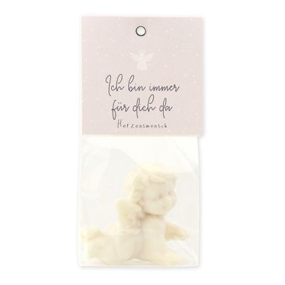 Sheep milk soap angel 50g "Ich bin immer für dich da...", Christmas rose white 