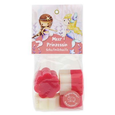 Sheep milk soap flower mini 6x20g in a cellophane bag "Meer Prinzessin", Flower magic/ Sheep sensitive 