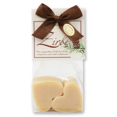 Sheep milk soap heart 4x23g in a cellophane bag "classic", Swiss pine 