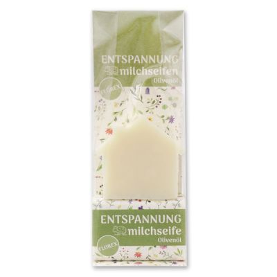 Sheep milk soap set in a cellophane bag "Entspannung", Classic/Olive oil 