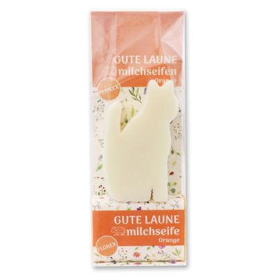 Sheep milk soap set in a cellophane bag "Gute Laune", Classic/Orange 