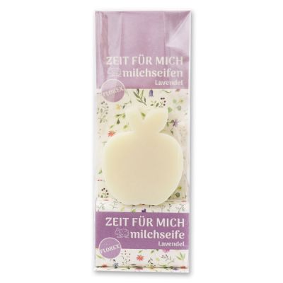 Sheep milk soap set in a cellophane bag "Zeit für mich", Classic/Lavender 