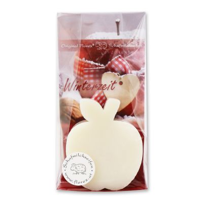 Sheep milk soap apple 96g in a cellophane bag "Winterzeit", Classic 
