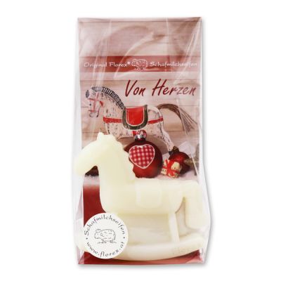 Sheep milk soap rocking horse 44g in a cellophane bag "Von Herzen", Classic 