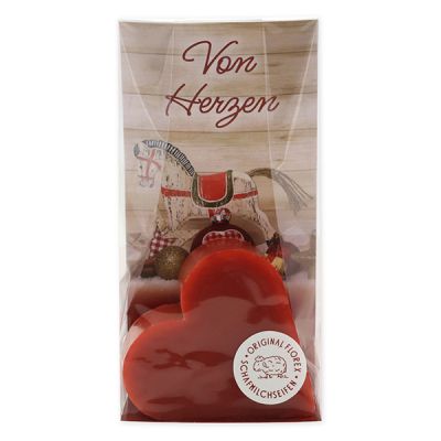 Schafmilchseife Herz 85g in Cello "Von Herzen", Granatapfel 