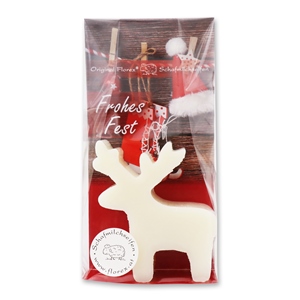 Sheep milk soap deer 70g in a cellophane bag "Frohes Fest", Classic 