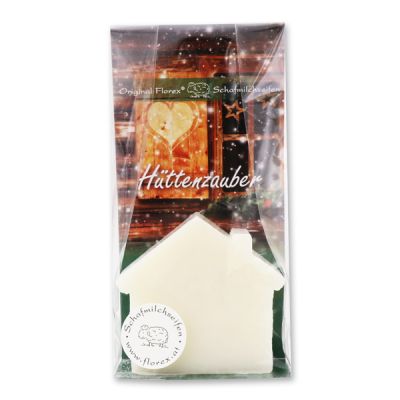 Sheep milk soap house 94g in a cellophane bag "Hüttenzauber", Classic 