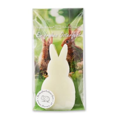 Sheep milk soap rabbit 90g in a cellophane bag "Ein frohes Osterfest", Classic 