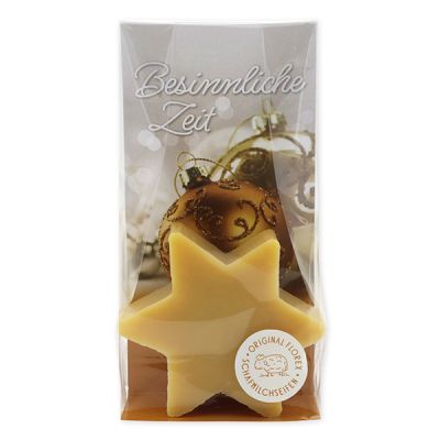 Schafmilchseife Stern 80g in Cello "Besinnliche Zeit", Zirbe 