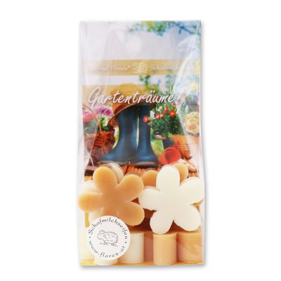 Sheep milk soap marguerite 6x15g in a cellophane bag "Gartenträume", Classic/Quince 