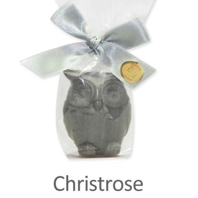 Sheep milk soap owl 50g in a cellophane, Christmas rose 