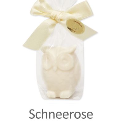 Sheep milk soap owl 50g in a cellophane, Christmas rose white 