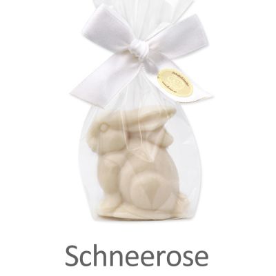 Schafmilchseife Zwerghase 40g in Cello, Schneerose 